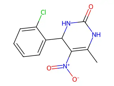 4-(2-chlorophenyl)-6-methyl-5-nitro-3,4-dihydro-1H-pyrimidin-2-one structure