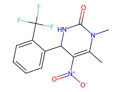 3,4-Dimethyl-5-nitro-6-[2-(trifluoromethyl)phenyl]-1,6-dihydropyrimidin-2-one structure