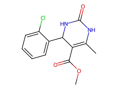 methyl 4-(2-chlorophenyl)-6-methyl-2-oxo-1,2,3,4-tetrahydropyrimidine-5-carboxylate structure