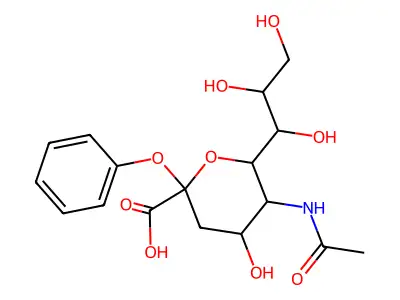 2-O-Phenyl-alpha-D-N-acetylneuraminic acid structure