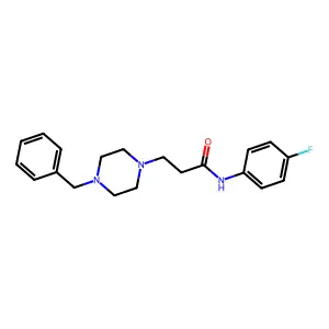 3-(4-benzylpiperazin-1-yl)-N-(4-fluorophenyl)propanamide structure