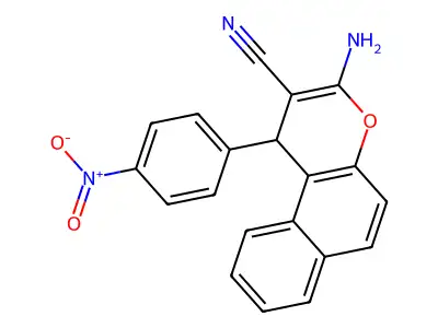 3-amino-1-(4-nitrophenyl)-1H-benzo[f]chromene-2-carbonitrile structure