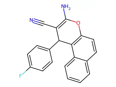 3-amino-1-(4-fluorophenyl)-1H-benzo[f]chromene-2-carbonitrile structure