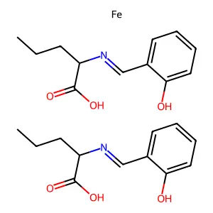 Bis(2-[(2-hydroxyphenyl)methylideneamino]pentanoic acid);iron structure