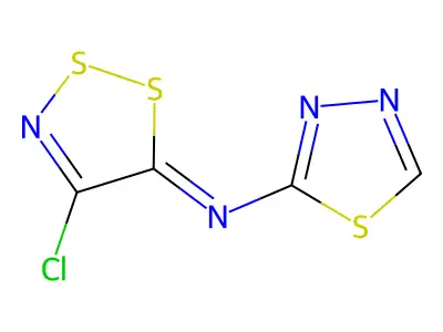 4-chloro-N-(1,3,4-thiadiazol-2-yl)-5-dithiazolimine structure
