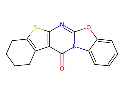 13H-(1)Benzothieno(2',3':4,5)pyrimido(2,1-b)benzoxazol-13-one, 1,2,3,4-tetrahydro- structure