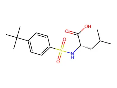 ((4-(tert-butyl)phenyl)sulfonyl)leucine structure