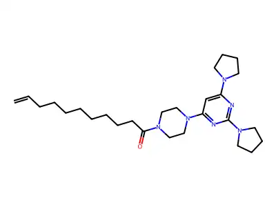 Piperazine, 1-(2,6-di-1-pyrrolidinyl-4-pyrimidinyl)-4-(1-oxo-10-undecenyl)- structure