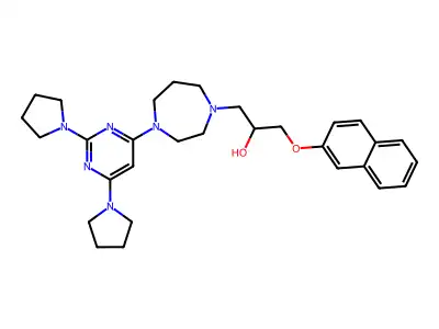 1H-1,4-Diazepine-1-ethanol, hexahydro-4-(2,6-di-1-pyrrolidinyl-4-pyrimidinyl)-alpha-((2-naphthalenyloxy)methyl)- structure