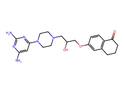 1(2H)-Naphthalenone, 3,4-dihydro-6-(3-(4-(2,6-diamino-4-pyrimidinyl)-1-piperazinyl)-2-hydroxypropoxy)- structure