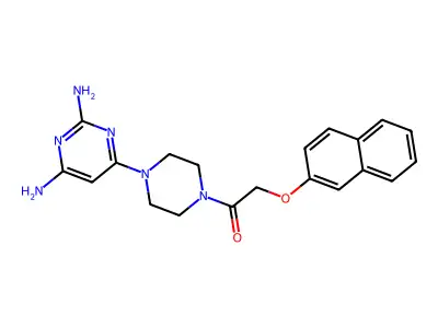 Piperazine, 1-(2,6-diamino-4-pyrimidinyl)-4-((2-naphthalenyloxy)acetyl)- structure
