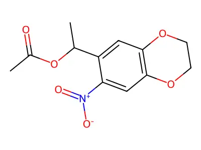 1-(7-Nitro-2,3-dihydro-1,4-benzodioxin-6-yl)ethyl acetate structure