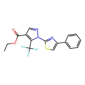 ethyl 1-(4-phenyl-1,3-thiazol-2-yl)-5-(trifluoromethyl)-1H-pyrazole-4-carboxylate structure