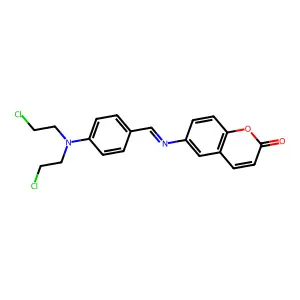 6-{[(e)-{4-[Bis(2-chloroethyl)amino]phenyl}methylidene]amino}-2h-chromen-2-one structure