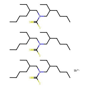 三[双(2-乙基己基)二硫代氨基甲酸-S,S']锑 structure