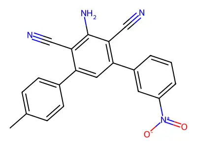 5'-Amino-4''-methyl-3-nitro-1,1':3',1''-terphenyl-4',6'-dicarbonitrile structure