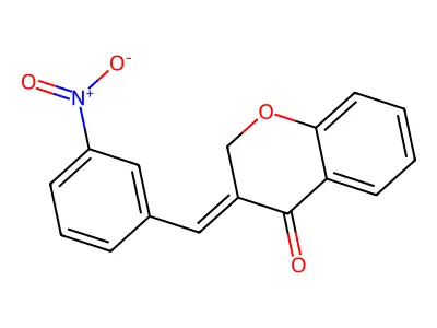 3-[(3-nitrophenyl)methylidene]-3,4-dihydro-2H-1-benzopyran-4-one structure