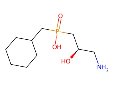 [(2R)-3-amino-2-hydroxypropyl]-(cyclohexylmethyl)phosphinic acid structure