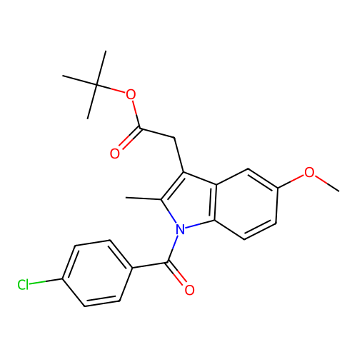 1-(p-Chlorobenzoyl)-5-methoxy-2-methylindole-3-acetic acid, t-butyl ester structure