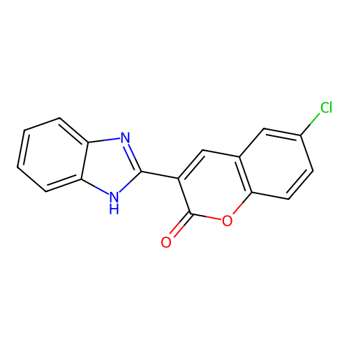 3-(1H-benzimidazol-2-yl)-6-chloro-2H-chromen-2-one structure