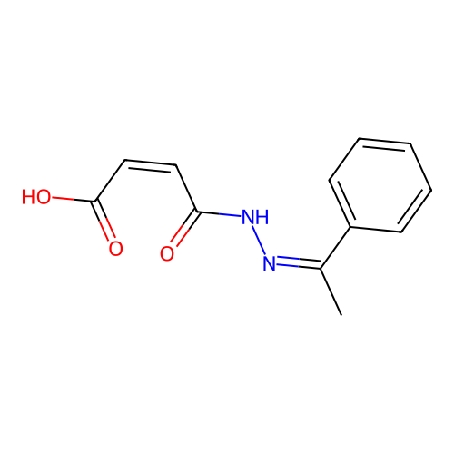 2-Butenedioic acid, mono((1-phenylethylidene)hydrazide), (?,Z)- structure