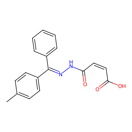 2-Butenedioic acid (Z)-, mono(((4-methylphenyl)phenylmethylene)hydrazide) structure