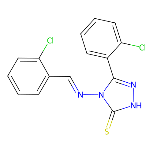 4-((2-Chlorobenzylidene)amino)-5-(2-chlorophenyl)-4H-1,2,4-triazole-3-thiol structure