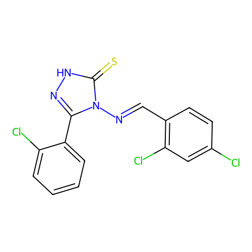 5-(2-Chlorophenyl)-4-((2,4-dichlorobenzylidene)amino)-4H-1,2,4-triazole-3-thiol structure