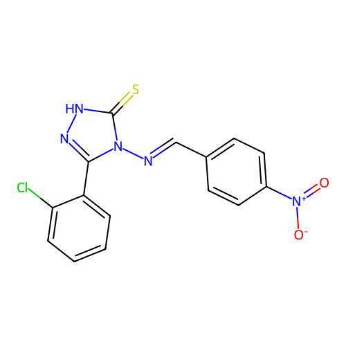5-(2-Chlorophenyl)-4-((4-nitrobenzylidene)amino)-4H-1,2,4-triazole-3-thiol structure