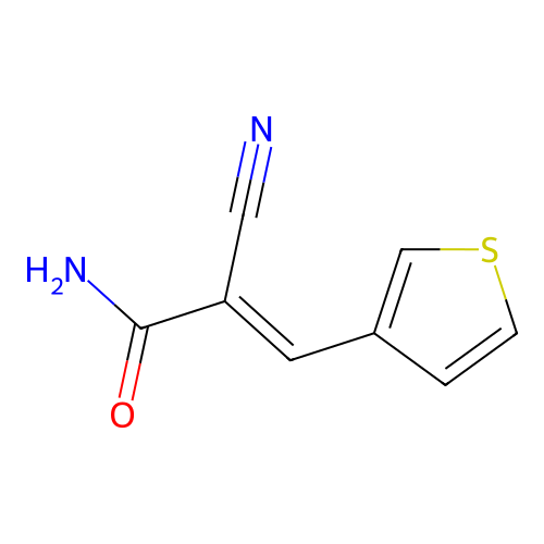 2-Cyano-3-(thiophen-3-yl)prop-2-enamide structure