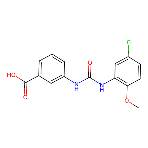 3-{[(5-Chloro-2-methoxyphenyl)carbamoyl]amino}benzoic acid structure