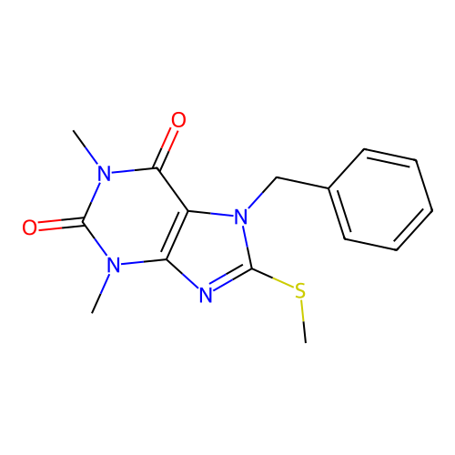 7-Benzyl-8-(methylthio)theophylline structure