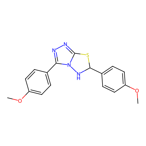 3,6-Bis(4-methoxyphenyl)-5,6-dihydro-[1,2,4]triazolo[3,4-b][1,3,4]thiadiazole structure