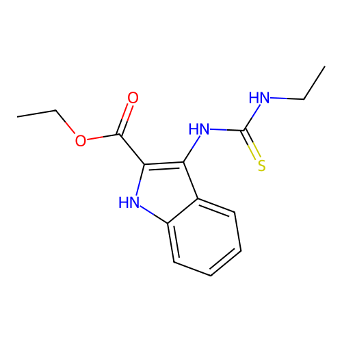 ethyl 3-[(ethylcarbamothioyl)amino]-1H-indole-2-carboxylate structure
