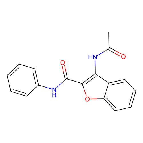3-acetamido-N-phenyl-1-benzofuran-2-carboxamide structure