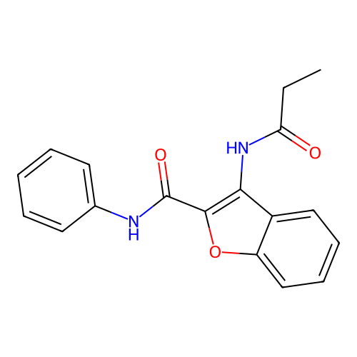 N-phenyl-3-propionamidobenzofuran-2-carboxamide structure