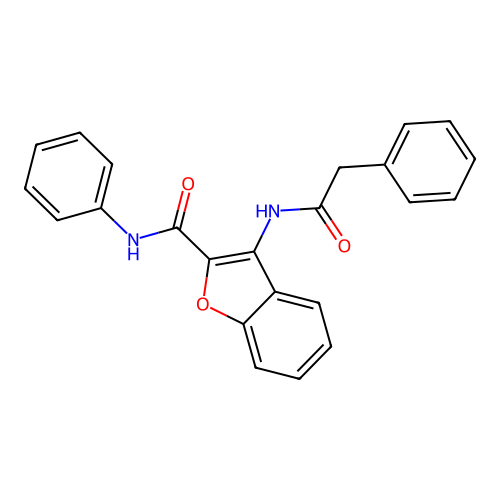 N-phenyl-3-(2-phenylacetamido)benzofuran-2-carboxamide structure