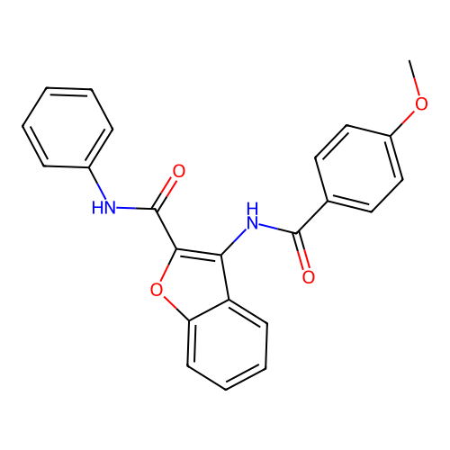 3-(4-methoxybenzamido)-N-phenylbenzofuran-2-carboxamide structure