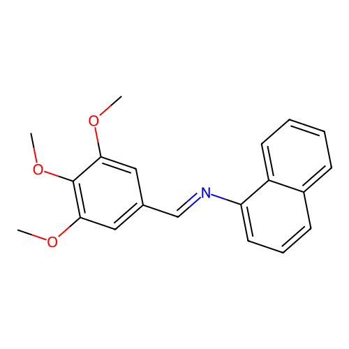N-[(E)-(3,4,5-trimethoxyphenyl)methylidene]naphthalen-1-amine structure