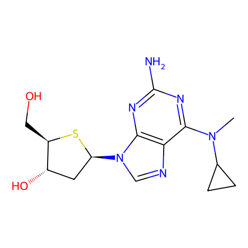adenosine, 2-amino-N-cyclopropyl-2'-deoxy-N-methyl-4'-thio- structure