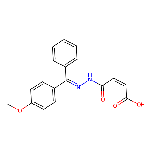 2-Butenedioic acid (Z)-, mono(((4-methoxyphenyl)phenylmethylene)hydrazide) structure