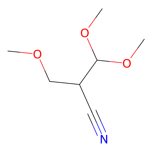 3,3-Dimethoxy-2-(methoxymethyl)propanenitrile structure