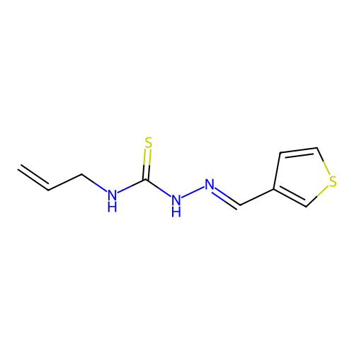 1-prop-2-enyl-3-[(E)-thiophen-3-ylmethylideneamino]thiourea structure