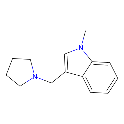 1-methyl-3-(1-pyrrolidinylmethyl)-1H-indole structure