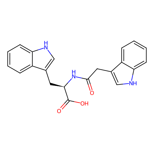 (2R)-3-(1H-indol-3-yl)-2-[[2-(1H-indol-3-yl)acetyl]amino]propanoic acid structure