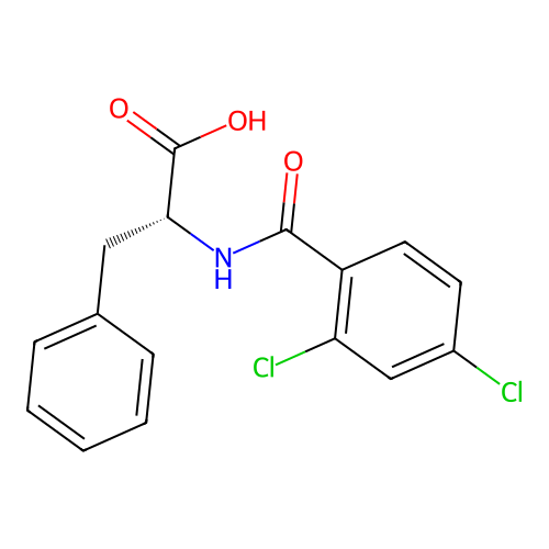 rel-(2R)-2-[(2,4-dichlorophenyl)formamido]-3-phenylpropanoic acid structure