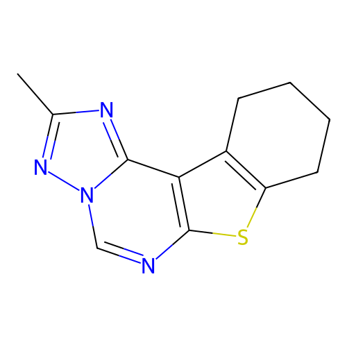 2-methyl-8,9,10,11-tetrahydro[1]benzothieno[3,2-e][1,2,4]triazolo[1,5-c]pyrimidine structure