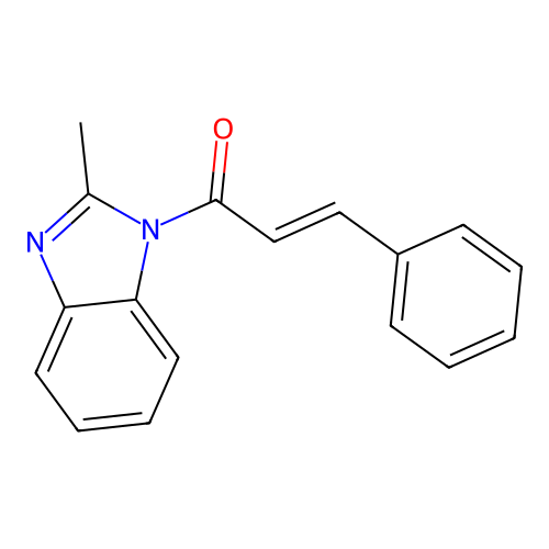 (2E)-1-(2-methyl-1H-benzimidazol-1-yl)-3-phenylprop-2-en-1-one structure