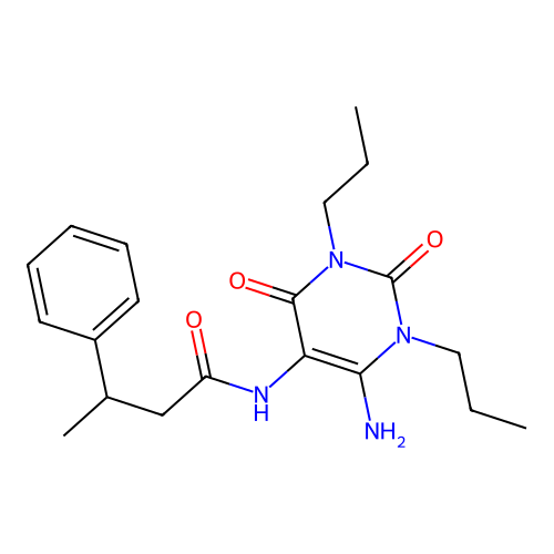 N-(4-amino-2,6-dioxo-1,3-dipropylpyrimidin-5-yl)-3-phenylbutanamide structure