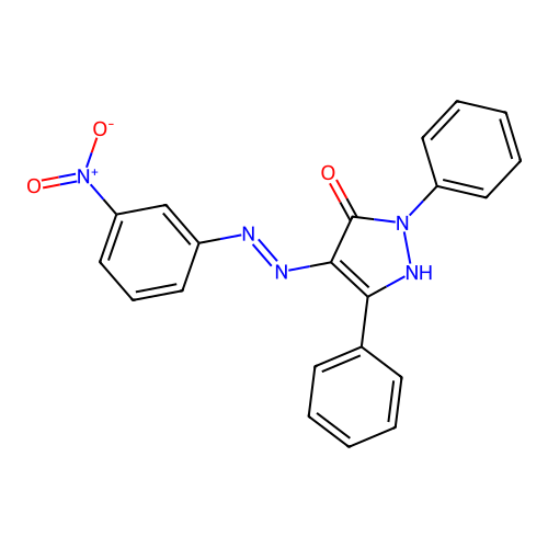 4-[(3-Nitro-phenyl)-hydrazono]-2,5-diphenyl-2,4-dihydro-pyrazol-3-one structure